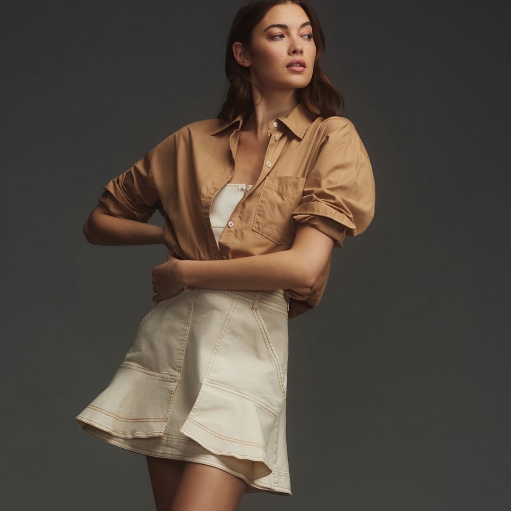 NWT Anthropologie Pilcro Kick Flare Mini Skirt Size 14